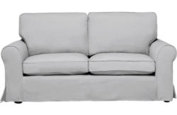 HOME Charlotte Large Fabric Sofa with Loose Cover - Grey